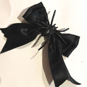 Spooky Goth Halloween Spider Hair Bow Clip Barrette